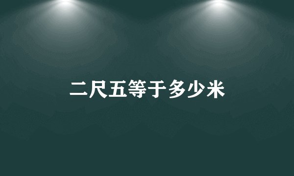二尺五等于多少米