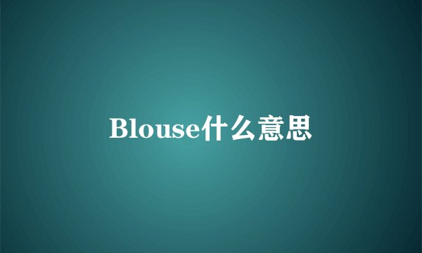 Blouse什么意思