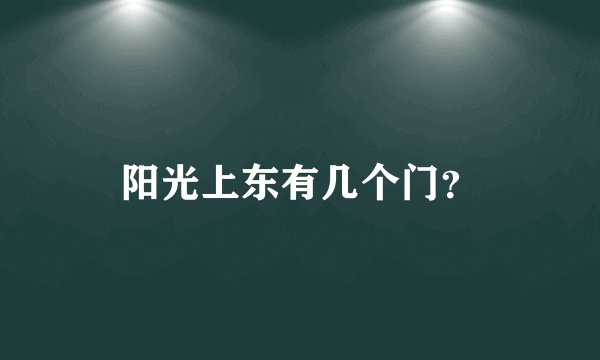 阳光上东有几个门？