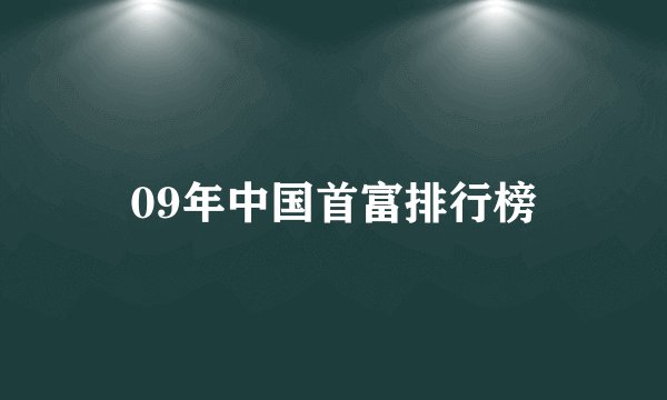 09年中国首富排行榜