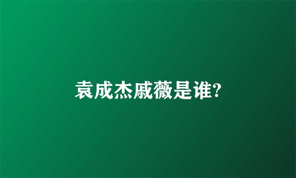 袁成杰戚薇是谁?