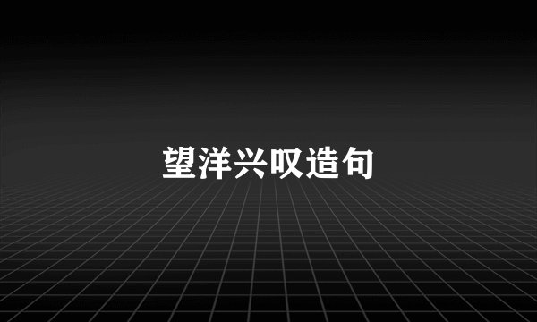 望洋兴叹造句