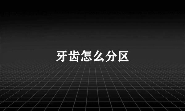 牙齿怎么分区
