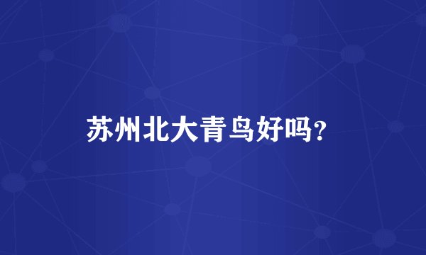 苏州北大青鸟好吗？