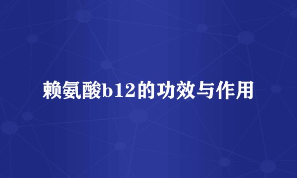 赖氨酸b12的功效与作用