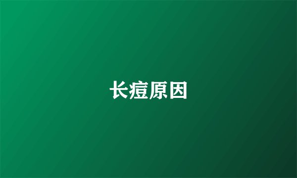 长痘原因