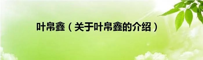 叶帛鑫（关于叶帛鑫的介绍）