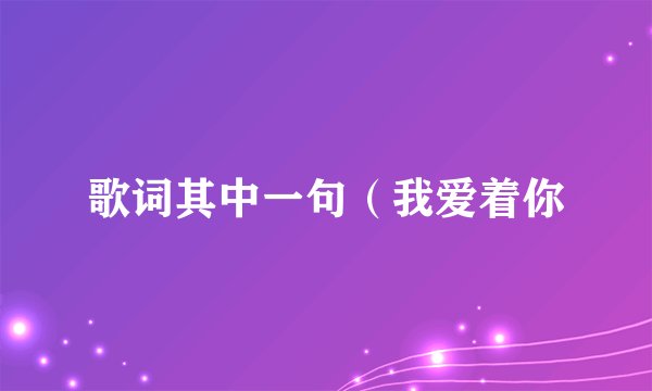 歌词其中一句（我爱着你