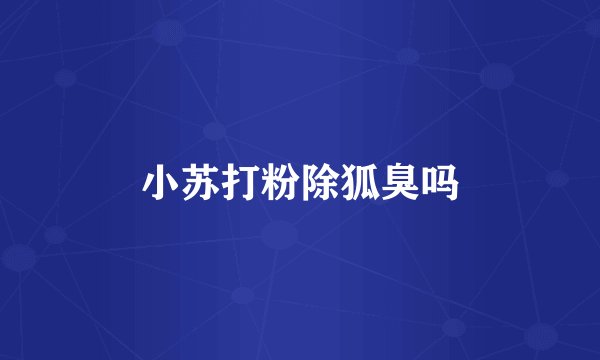 小苏打粉除狐臭吗