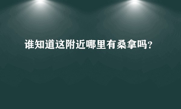 谁知道这附近哪里有桑拿吗？