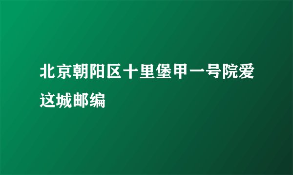 北京朝阳区十里堡甲一号院爱这城邮编