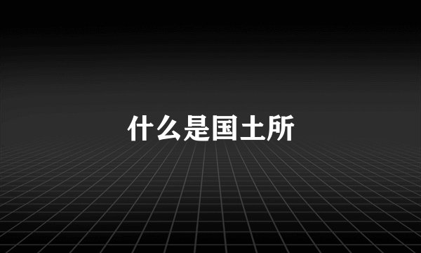 什么是国土所