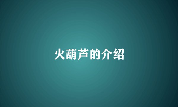 火葫芦的介绍