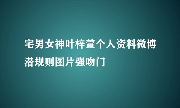 宅男女神叶梓萱个人资料微博潜规则图片强吻门