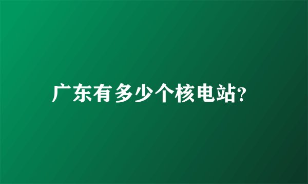 广东有多少个核电站？
