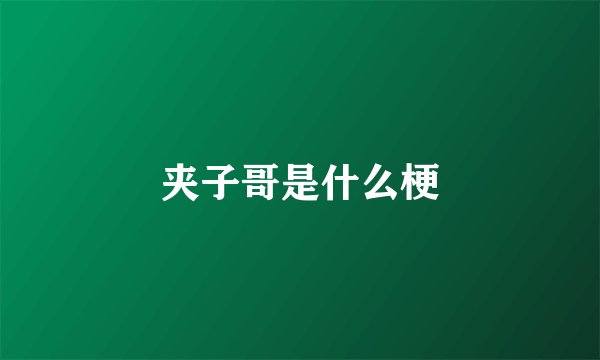 夹子哥是什么梗