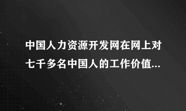 中国人力资源开发网在网上对七千多名中国人的工作价值观进行调查。结果如下：（1）从图表中可以看出，人们在工作中最看重的是什么？（2）要到上述这一点，关键在于自己的努力。请你为他们指明几条努力的方向。（至少两条）