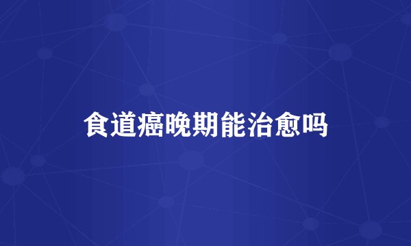 食道癌晚期能治愈吗