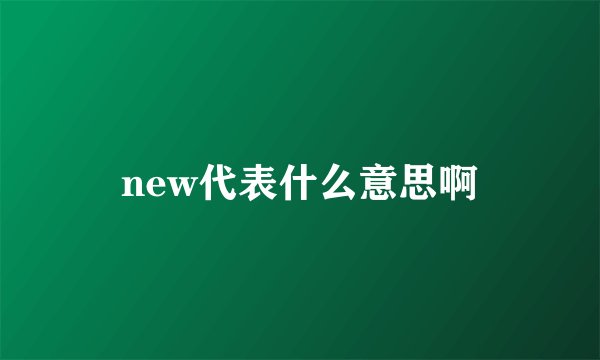 new代表什么意思啊