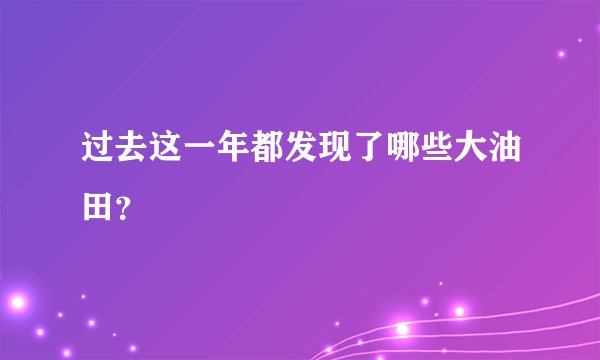 过去这一年都发现了哪些大油田？
