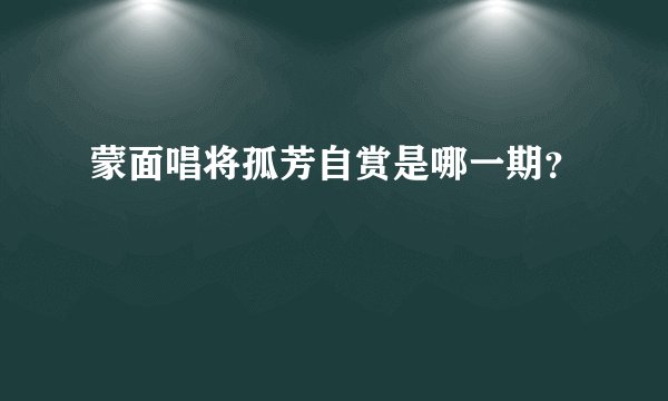 蒙面唱将孤芳自赏是哪一期？