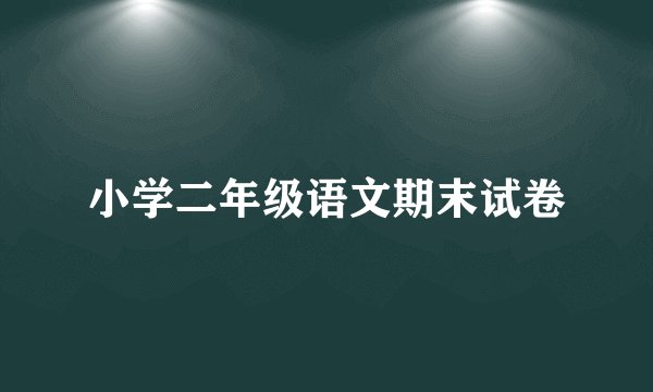 小学二年级语文期末试卷