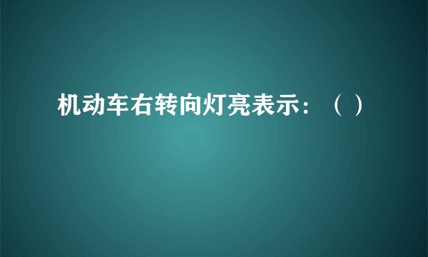 机动车右转向灯亮表示：（）