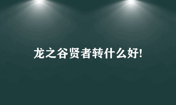 龙之谷贤者转什么好!