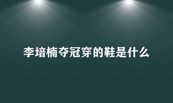 李培楠夺冠穿的鞋是什么
