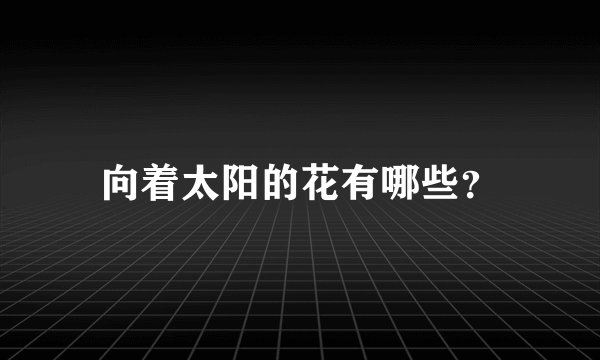 向着太阳的花有哪些？