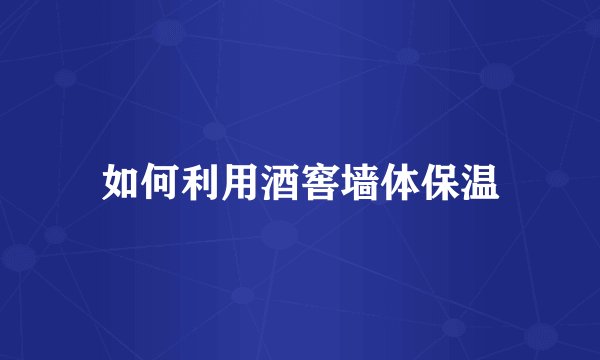 如何利用酒窖墙体保温