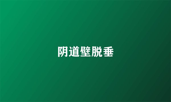 阴道壁脱垂