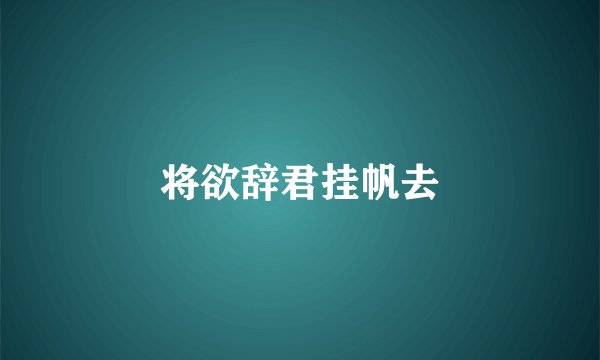 将欲辞君挂帆去