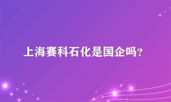 上海赛科石化是国企吗?