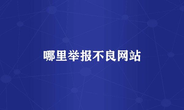 哪里举报不良网站