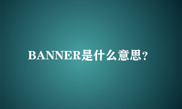 BANNER是什么意思？