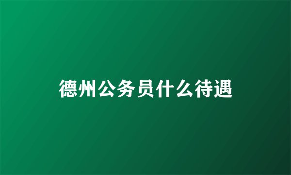 德州公务员什么待遇