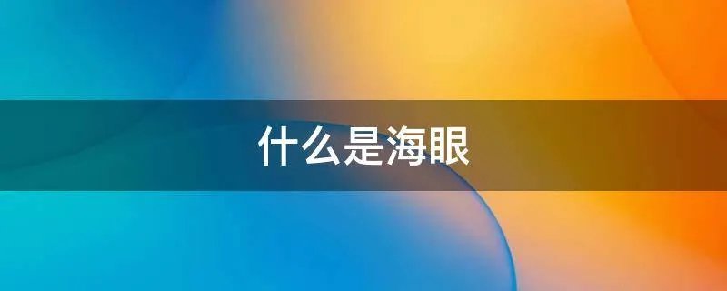 什么是海眼