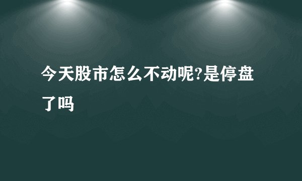 今天股市怎么不动呢?是停盘了吗