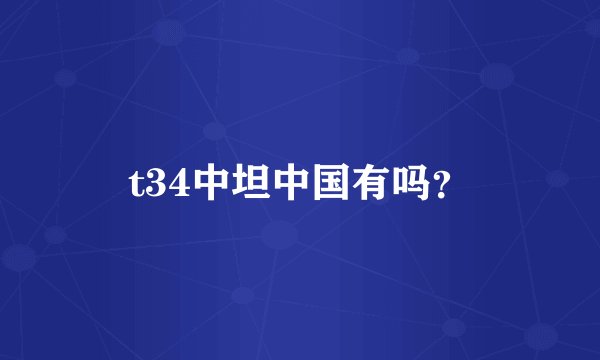 t34中坦中国有吗？