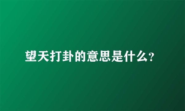 望天打卦的意思是什么？
