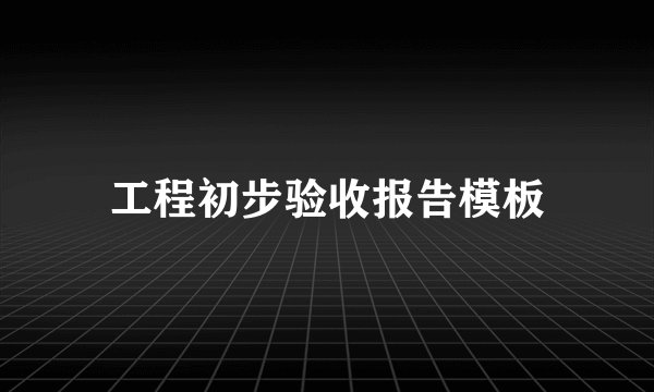 工程初步验收报告模板