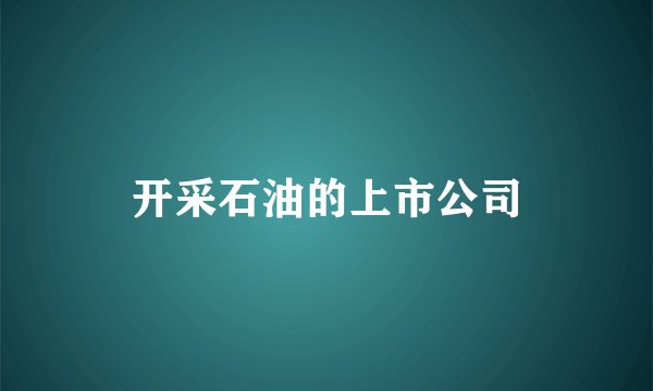 开采石油的上市公司