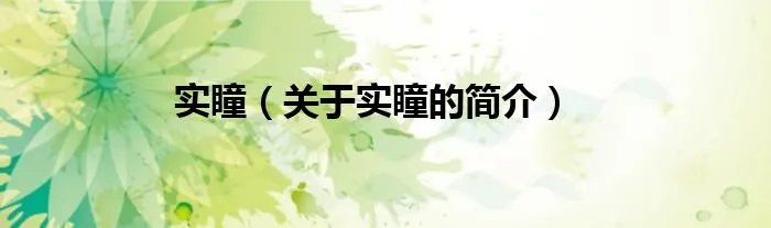 实瞳（关于实瞳的简介）