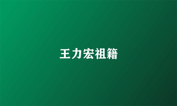 王力宏祖籍