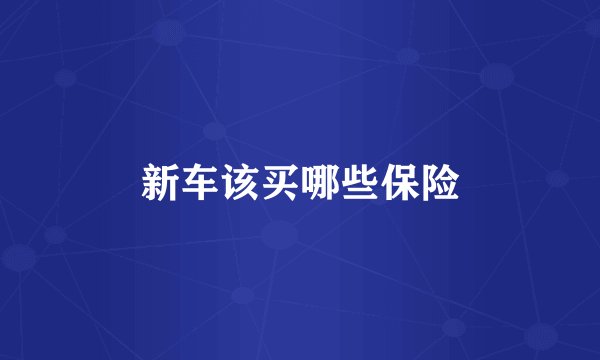新车该买哪些保险