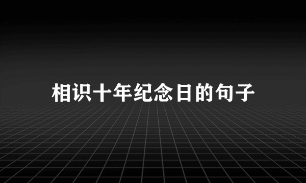 相识十年纪念日的句子