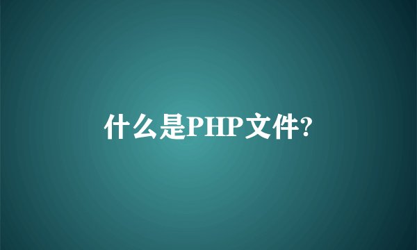 什么是PHP文件?