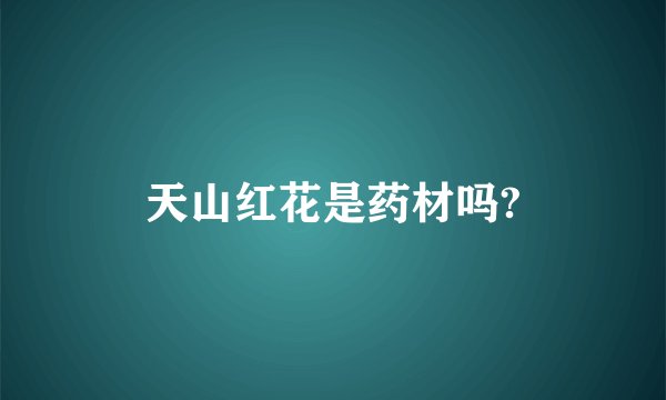 天山红花是药材吗?