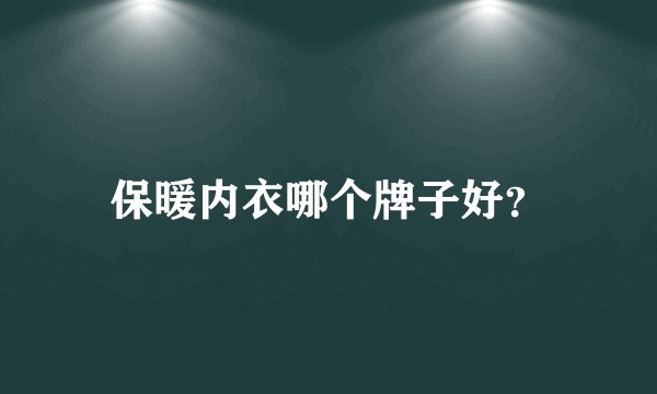 保暖内衣哪个牌子好？